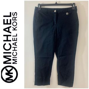 MICHAEL Michael Kors Black Straight Leg Logo Front Dress Pants Sz 6